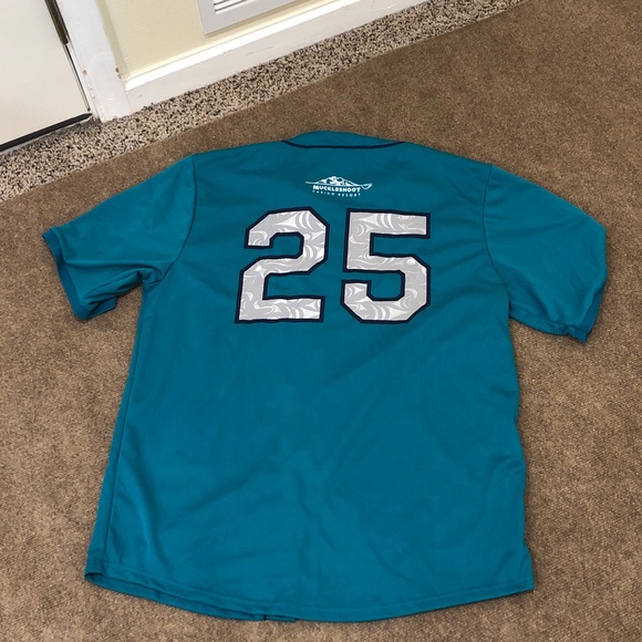 Seattle Mariner’s Muckleshoot Casino Jersey Short Sleeve Shirt Size XL Teal Blue - Picture 8 of 11